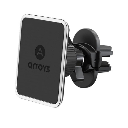 Держатель в авто Arroys Vent One магнитный для смартфонов в вент. решетку Black Silver фото 